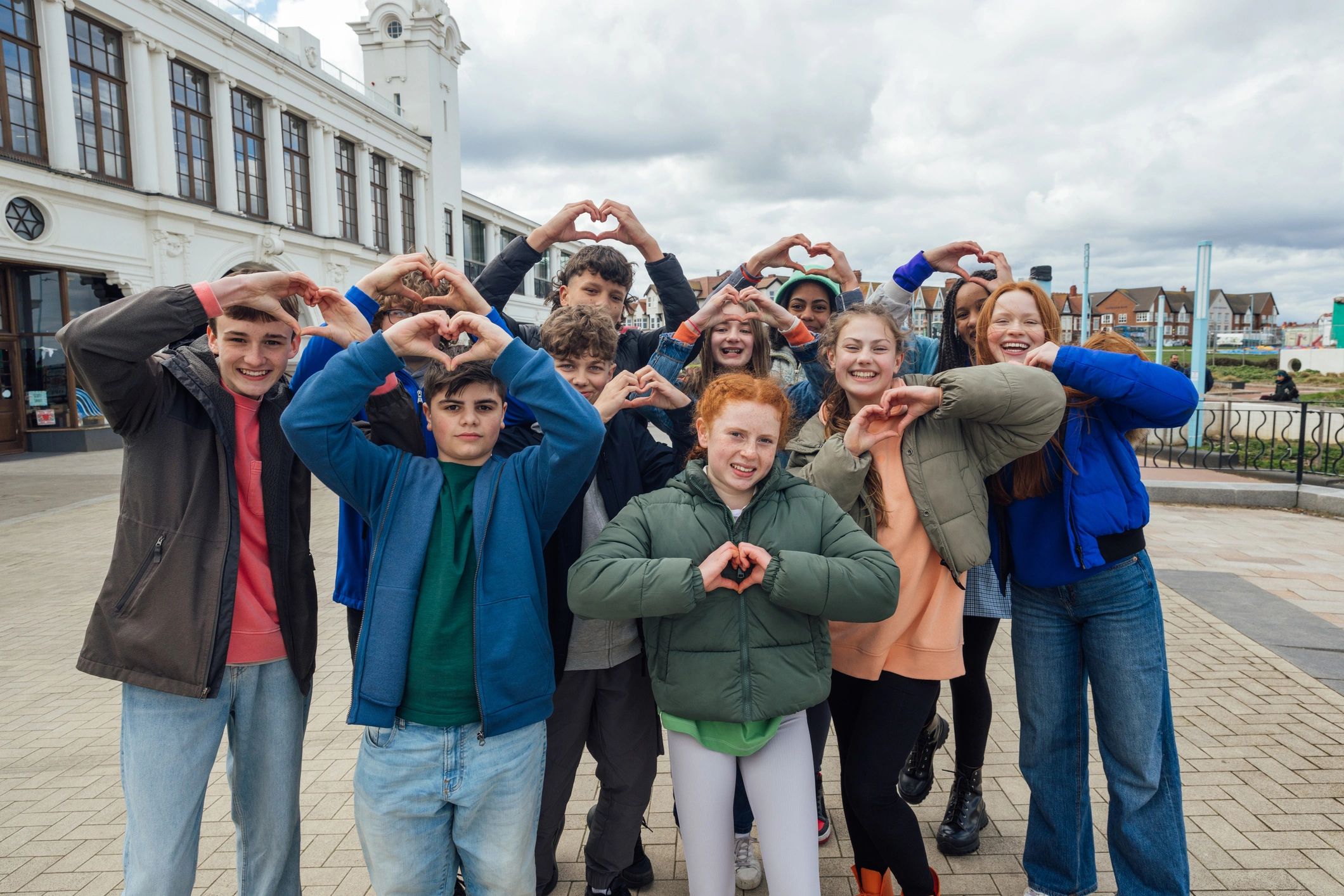 Teen group enjoying a community youth activity